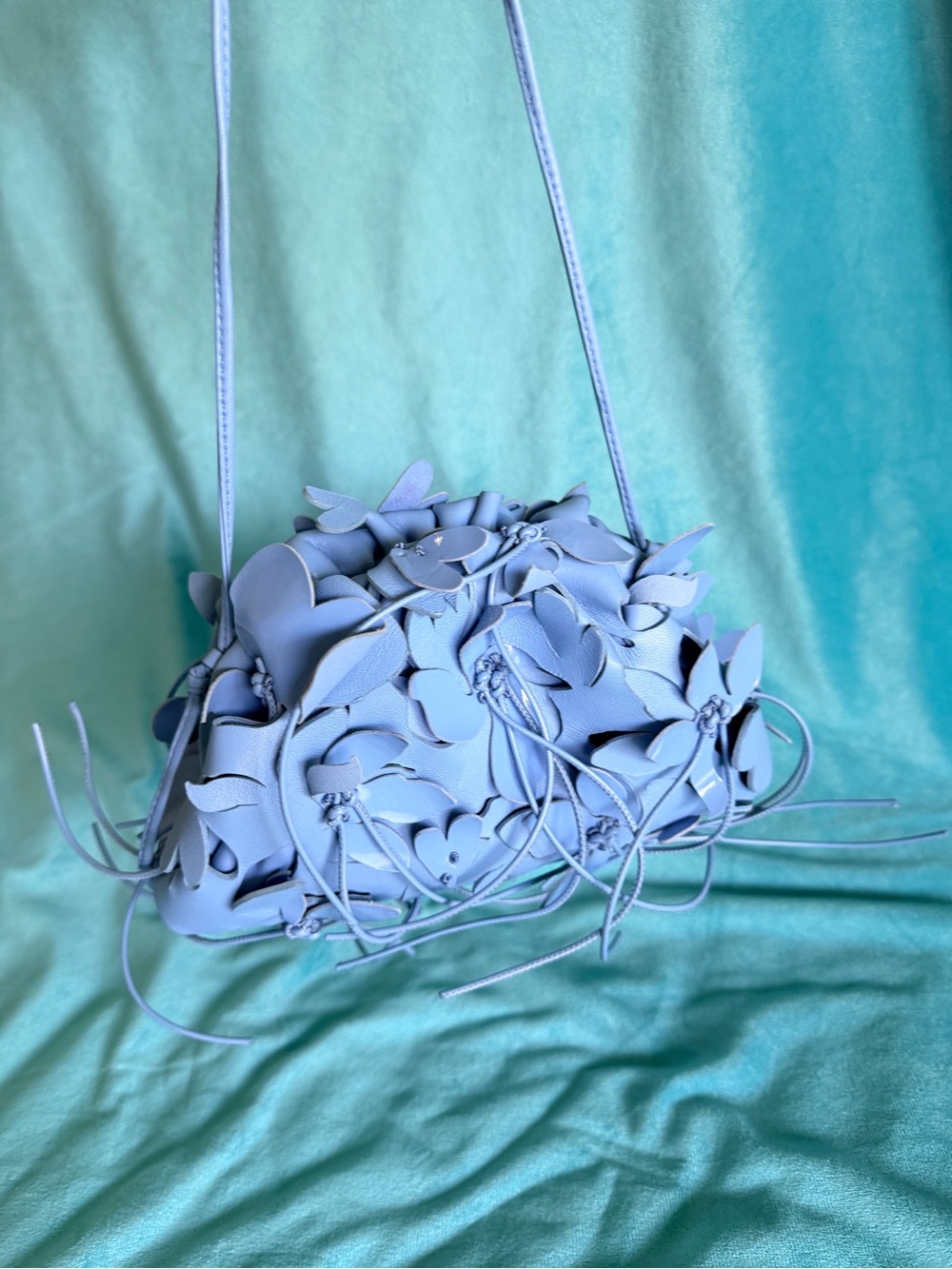 Bottega Veneta Lavender Floral Appliqué Shoulder Bag